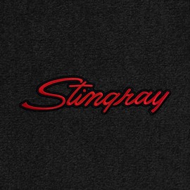 Lloyd Mats Custom-Fit Carpeted Floor Mats Premium Luxury Car Floor Liners for Chevy C3 Corvette 1969-1976 Black - Stingray Word (2PC - Red, Black)