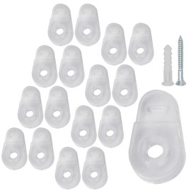 suiwotin 25pcs Glass Retainer Clips, Plastic Mirror Holder Clips, Clear Mirror Mounting Clips Hanging Hardware for Fixing Window Glass Cabinet Door