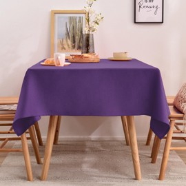 BALCONY & FALCON Table Cloth Wipe Clean Rectangular Water Resistant Tablecloth for Home, Dining, Kitchen, Events, Wedding, Banquet, Festivals Parties Decorations (Purple, 140x180 cm)