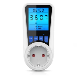 CSL Energy Cost Meter Power Cost Meter Power Consumption Meter - Backlit Display - Max 3680 Watt - 4 Buttons - Power Meter for Socket