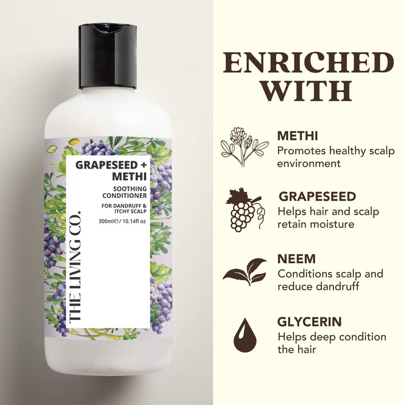 THE LIVING CO Soothing Conditioner With Grapeseed + Methi For