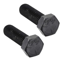sourcing map 1/2''-13 x 1-3/4'' Hex Head Screw Bolts Fastener Grade 5 UNC Carbon Steel Black 2pcs