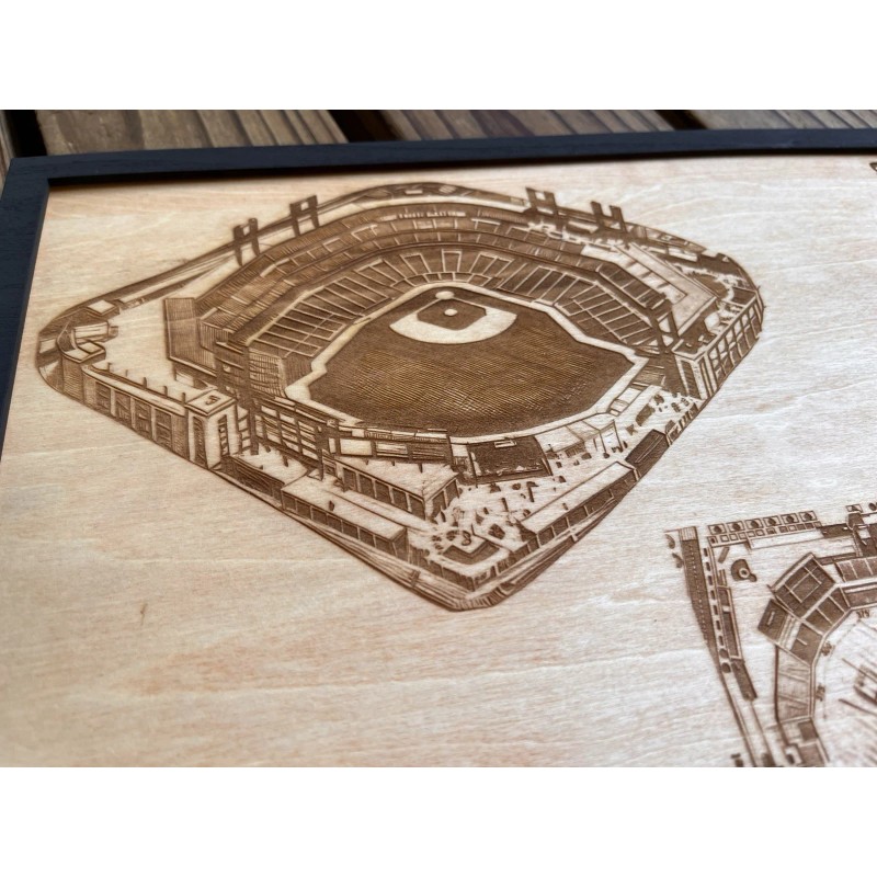 Decor Busch Stadium Wood Engraved Stadium Blueprint St. Louis Baseball