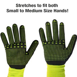 Midwest Gloves & Gear 94HVG-SM MAX Grip Glove, HI VIS Yellow