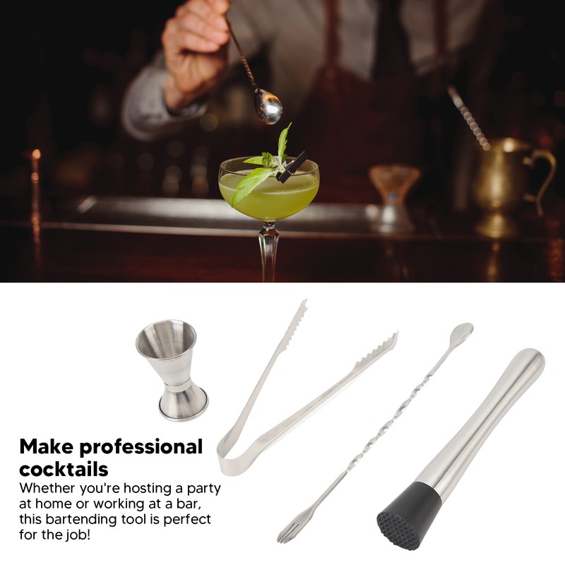 Bartender Kit Bar Tool Set Stainless Steel Cocktail Jigger Muddler