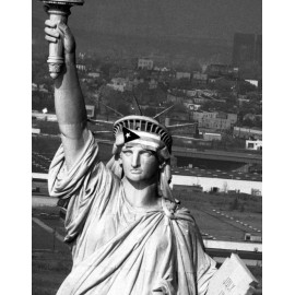 Statue of Liberty New York City Whit Puerto Rico  Flag Photo Paper Luster 8.5x11