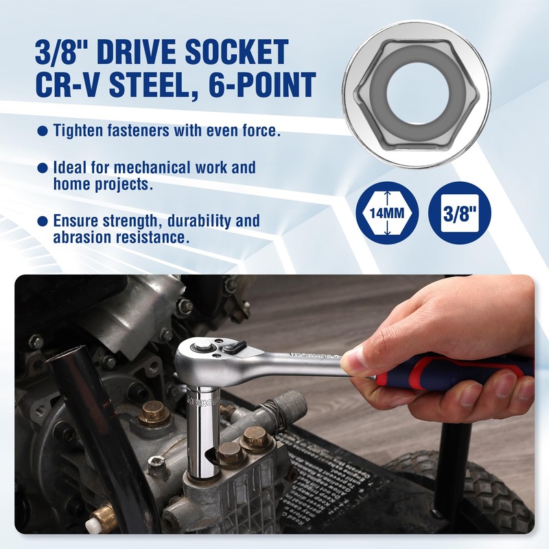 WORKPRO Socket Bottle Opener, 3/8 Inch Drive x 14 mm