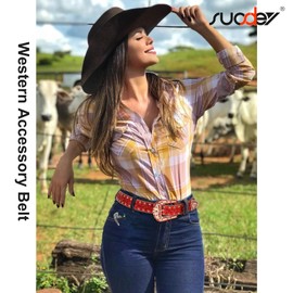 SUOSDEY Rhinestone Belt Men Women for Jeans Dress Western Cowgirl Cowboy Studded Glitter Sequin Strap Belt