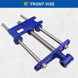 Yost Vises F10WW Woodworker's Vise | Front Vise | 10 Inch Woodworking Tool | Cast Iron Body Construction with a Solid Steel Main Screw | Blue