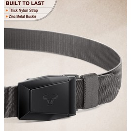 BULLIANT Tactical Belt for Men, Military Hiking Rigger Heavy Duty Nylon Web Work Belt 1.5" with Quick Release Metal Buckle(Dark Gray,36"-40" Waist Adjustable)