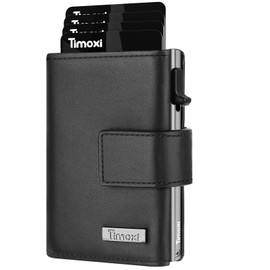 Timoxi Kreditkartenetui Mini Wallet mit Münzfach I Geldbeutel Herren I RFID Schutz I Kartenetui für 10 Karten I Portemonnaie Klein Geldbörse I Aluminium Kartenhalter für Karten