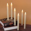 Eldnacele Flameless Window Taper Candles with Remote Timer, Ivory LED