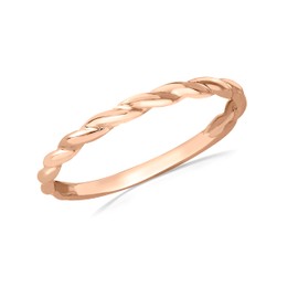 Carissima Gold Women's 9ct Rose Gold Twist Band Stack Ring #K