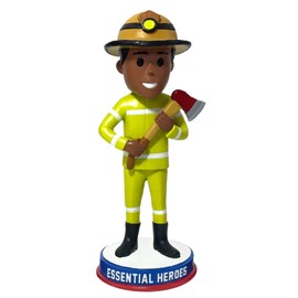 Firefighter Essential Heroes Bobblehead Male Dark Skin Tone