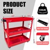 YATOINTO Updated Rolling Tool Cart 330LBS Metal 3 Tier Rolling