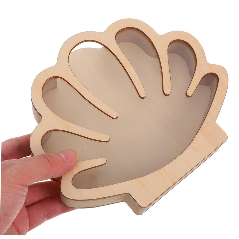 Mobestech Wooden Seashell Display Case Multi-Function Shadow Case for Seashell