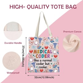 LEVLO Einkaufstasche aus Segeltuch für medizinische Rechnungen, medizinische Kodierung, Geschenk, Krankenhausabrechnung, Einkaufstasche, Medizinischer Coder 3t, large