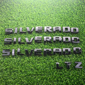 Overlay Emblem 3D Letter Side Door Rear Tailgate Badge Nameplate Compatible for 2007-2018 Silverado 1500 LTZ Set of 4Pcs (Gloss Black)