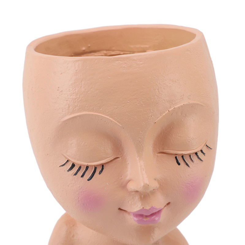 Resin Face Plant Pot Creative Cute Small Drinking Coffee Succulent