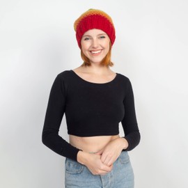 Blurred Lines Pom Beanie-Rainbow