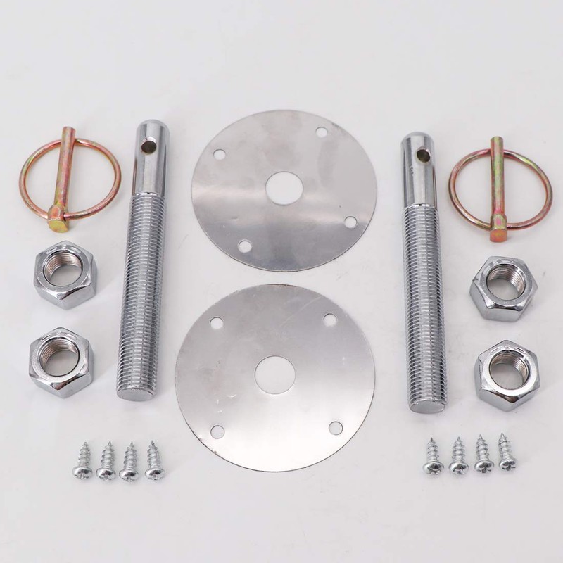 KIPA Stainless Hood Pin Set Chrome Hardware for Chevy Ford
