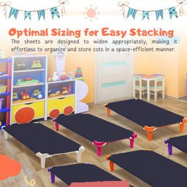 Lukeville Luxury Linen Cot Sheets for Daycare, Pre-School/Standard Size Daycare Cot Sheet 22" x 40" - Sleeping Cot Sheets - Breathable Microfiber Toddler Cot Bed Cover Sheet - (Pack of 12, Navy Blue)