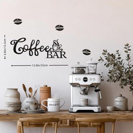 Coffee Bar Sign Wall Decor - Coffee Bar Accessories Kitchen Decor, Metal Kitchen Wall Art, Kitchen Wall Decor Cafe Themed Vintage Rustic Metal Sign for Kitchen Restaurant Shop Home Office Accessories