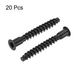 sourcing map 20Pcs M5x40mm Hex Socket Countersunk Head Self Tapping Connecting Screws Carbon Steel Furniture Confirmat Screw, Black