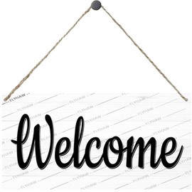 Welcome Wood Hanging Farmhouse Decor Home Decor Farmhouse Wood Signs Vintage Style 6x12 Inch