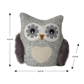 Elements Decorative Polyester Owl Door Stopper, Gray
