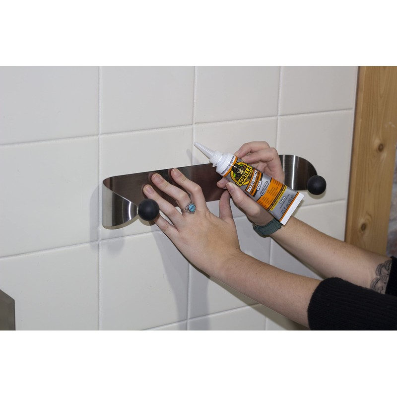 Gorilla Max Strength Construction Adhesive, Clear Glue, 2.5 Ounce Squeeze