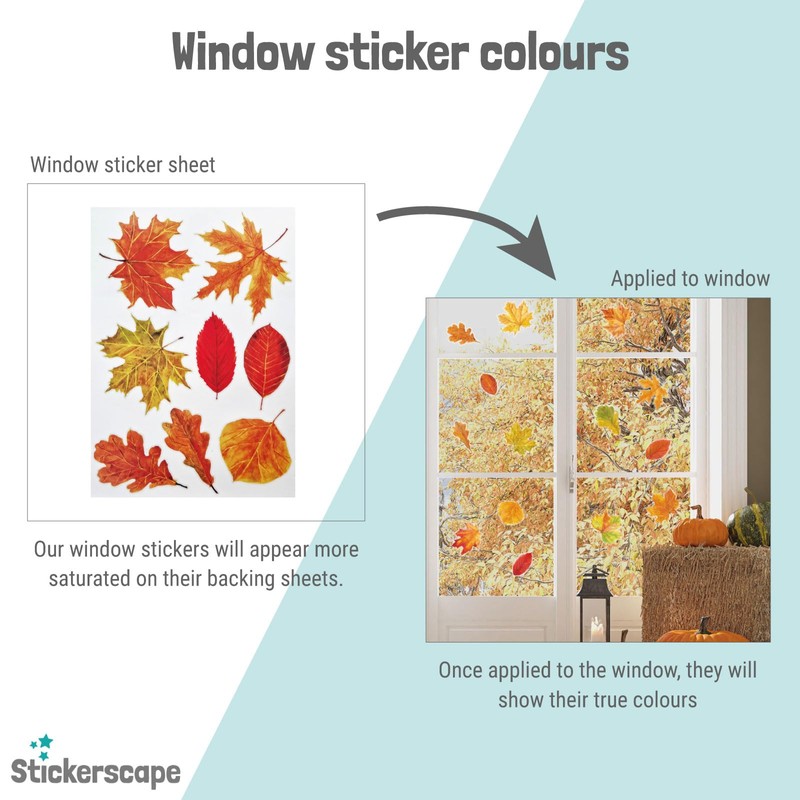Stickerscape Halloween Window Stickers (Cute White Ghosts - 1 Sheet)