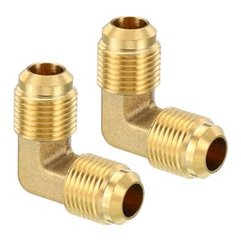 PATIKIL 3/8 Inch x 3/8 Inch Brass Pipe Fitting 2 Pack Torch 90 Degree Angle Pipe Fitting Pipe Adapter Connection for Air Conditioner Cooling Plumbing