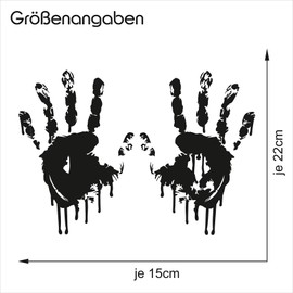 Finest Folia 2 Bloody Hands Car Stickers, 22 cm, Bloodstain Stickers, Car Stickers, Windscreen Stickers