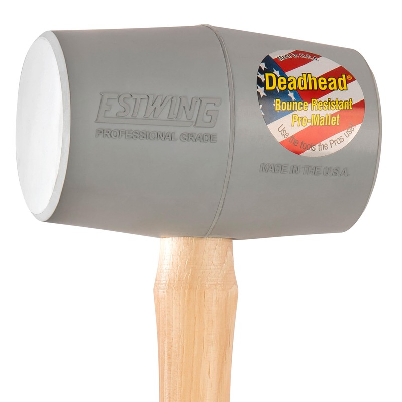 Estwing DH-18N 18 Oz No-Mar Deadhead Rubber Mallet, Wood Handle