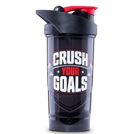 Shieldmixer Hero Pro Classic Shaker Crush Your Goals, BPA-Free, Gym Accessories, Protein Shaker, Fitness Drinking Bottle, Black, 700 ml