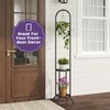 Wieghda 2-Tier Metal Plant Stand with Hanging Hook, Indoor Outdoor