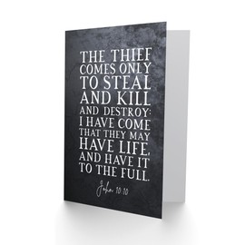 Artery8 John 10:10 I have Come That They May Have Life Christian Bible Verse Quote Scripture Typography Sealed Greeting Card Plus Envelope Blank inside