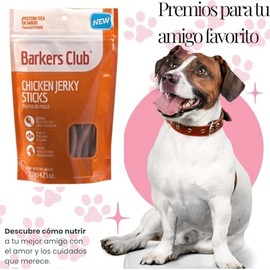 BARKERS CLUB Jerky Sticks Croquetas para Perro Receta de Pollo. Verdadera Carne de Pollo, Altos en proteína y Muy nutritivos.Perfectos Durante el Entr