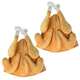 2 PCS Thanksgiving Turkey Hat for Kids Adults Roasted Turkey Hats Christmas Party Funny Accessories (Chef)