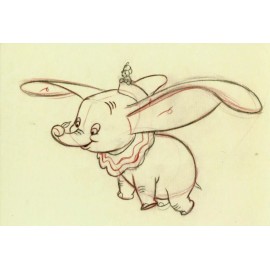 DUMBO, CLEANUP ANIMATION DRAWING BY DON TOWSLEY, NICE POSTCARD. (1)