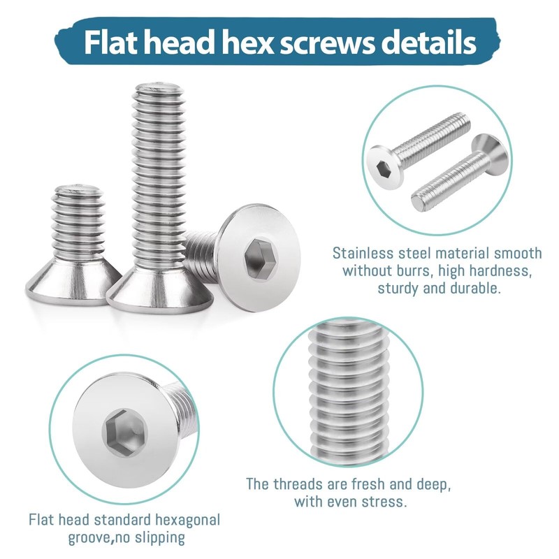 Leryati DIN 7991 A2 V2A Countersunk Screws M5 x 16