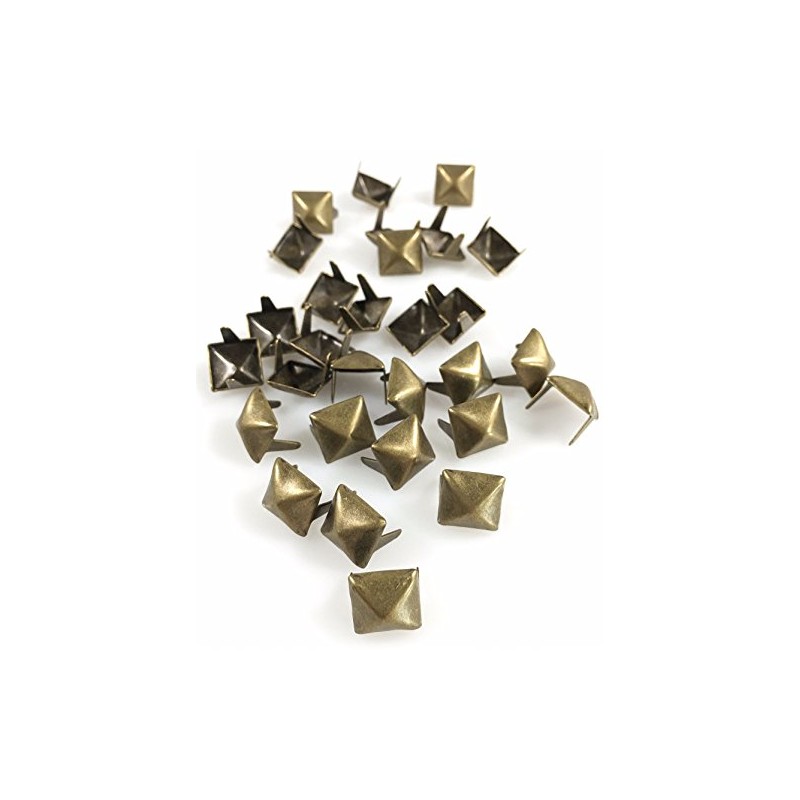 Dangerous Threads Nailheads Spots Studs 2 Prong 3/8" Square Pyramid