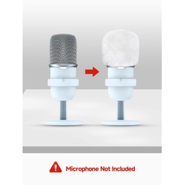 YOUSHARES Universal Pop Filter for Blue Yeti,Mic Foam Cover with Furry Windscreen Muff windshield for Yeti X, Nano, Yeti Pro, AM8, SoloCast,Razer Mini and More USB and ASRM Microphone (White)