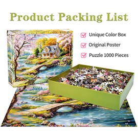 Puzzles 1000 Pieces for Adults jigsaw puzzles for adults-Beautiful Quiet Village-1000 Piece Puzzle Classic Educational Games Beautiful Decoration Puzzle
