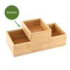 Hanseküche Bamboo Storage Boxes, Set of 2, Wooden Organiser Boxes,