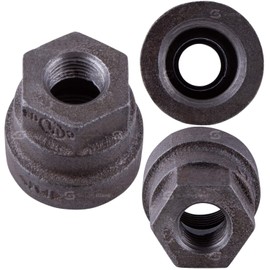 Supply Giant CTD334H 1" x 1/2" Cast Iron Threaded Hex Reducing Coupling for Industrial Piping or DIY Projects with Black Finish
