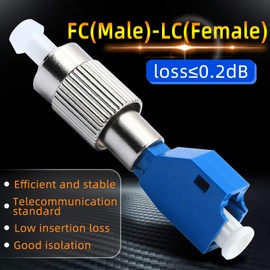 Cruiser 1pcs-100pcs Single Mode 9/125Um FC Male to LC Female Hybrid Fiber Optic Converter,Visual Fault Locator Compatible FTTH Optical Fiber Adapter (5pcs)