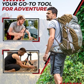 Bushcraft Hatchet - Multi-Tool Camping Hatchet with Firestarter and Saw | Portable Survival Gear | Hiking and Emergency Tools | All-in-One Backpaging Axe for Outdoor Adventures