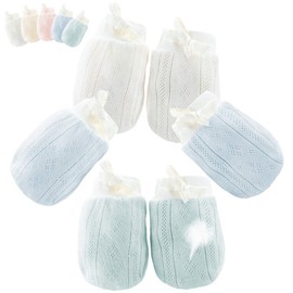 Kalevel Baby Mittens, Mesh, Cotton, For Summer, Spring and Autumn, Protects Babies, Prevents Scrunching, Baby Shower, Newborn Present, Breathable, Cute, Popular,, teal and white
